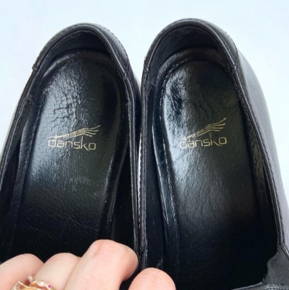 Vintage Dansko y2k 90s clogs shoes 37/6.5/7 black textured mule clog funky boho - Picture 4 of 12